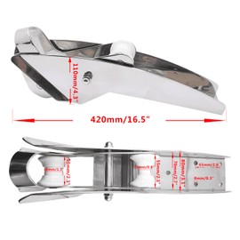 ISURE MARINE AISI 316 Stainless Steel Hinged Self-Launching Bow Anchor Roller with pivoting Dual-Roller 16.5'' for Marine Yacht Docking Accessories