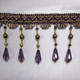 4"Crystal Beaded Fringe Trim-IR-4314-2