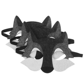 STOBOK 3pcs Boys and Girls Felt Mask for Birthday Parties Cosplay and Animal Dress-up Fun and Comfortable Costume Accessories for Boys and Girls