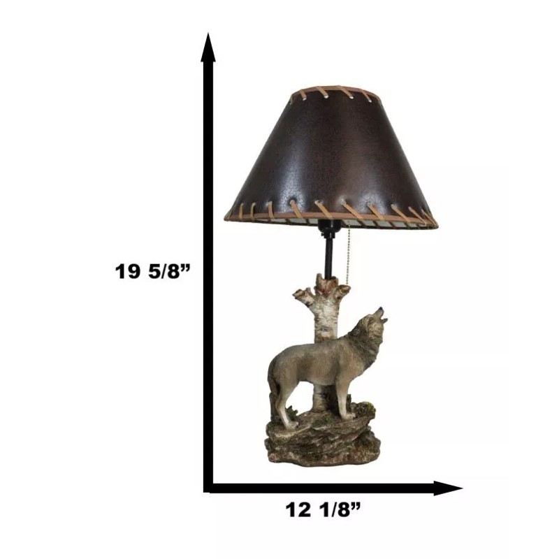 Ebros Gift Rustic Wildlife Grey Wolf Howling By Birchwood Tree