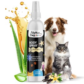 Alpha Dog Series Grooming Body Spray for Dogs & Cats – Long-Lasting Fragrance Deodorizing Mist with Aloe, Odor Eliminator, Alcohol-Free & Non-Toxic Pet Cologne - 8 fl. oz. (Sweet Pea & Vanilla)