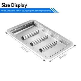Grillflame G421-0200-W1 463340516 Charcoal Tray Grill Replacement Part for Charbroil Gas2coal 3 Burner Hybrid Grill Charcoal Pan 463370519 463336818 463370518 463341918 Coal Ash Tray Grill Parts