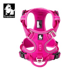 TRUE LOVE Dog Harness No Pull Nylon Reflective Pet Harness Adjustable Comfortable Control Step-in Brilliant Colors Truelove TLH56512 XS Fuchsia