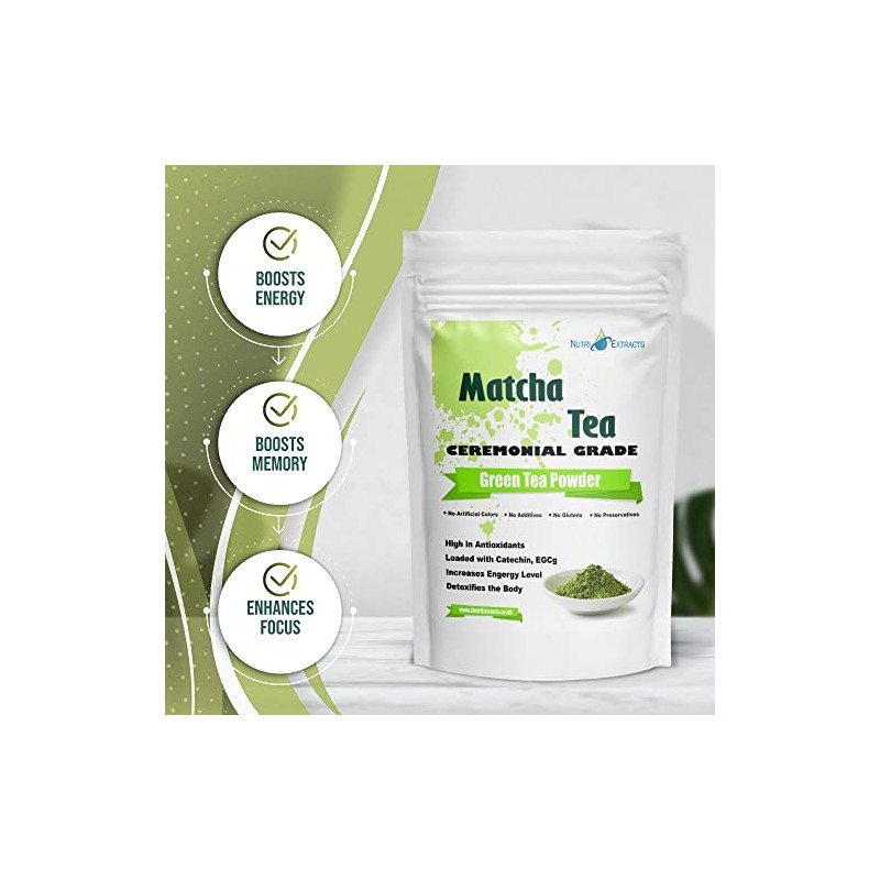 NutriExtracts Ceremonial Grade Matcha Green Tea Powder - 200g