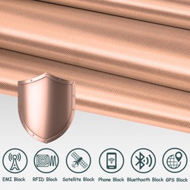 HEKOOLA Faraday Fabric EMP Shielding, EMP Blanket for WiFi, Cell, RFID Protection with Faraday Tape (43.3" X 39.3", Copper)