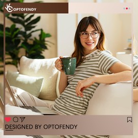 OPTOFENDY TR90 Reading Glasses for Women, Fashion Round Blue Light Blocking Computer Readers with Anti Eyestrain & UV Glare