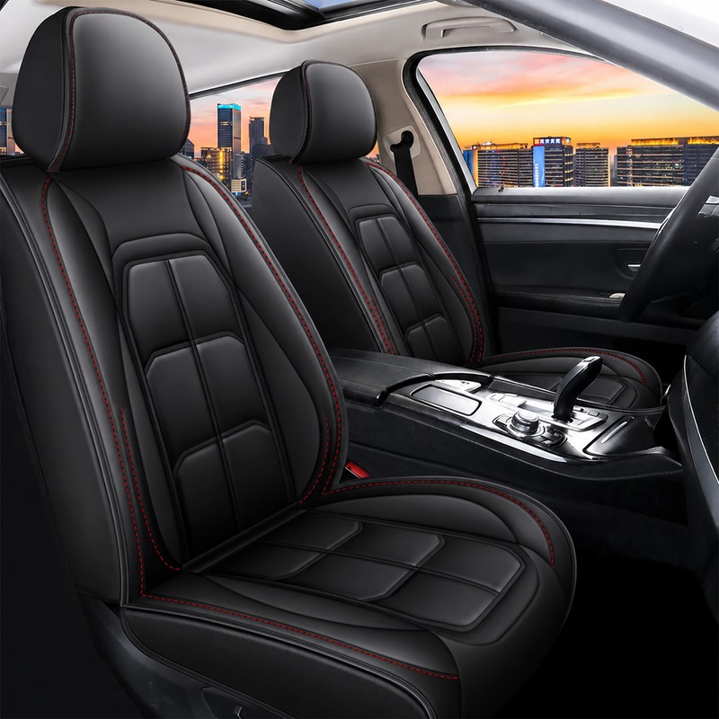 2-Piece Universal Front Car Seat Covers – Full-Cover Artificial Leather