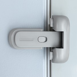 CLYMENE Child Safety Fridge Lock - Keeps the Door Closed and Secured Against Unauthorised Opening - Fridge Lock for Children, Pet and Aged Rubber Seal (Grey)