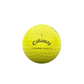 Callaway CHROME TOUR X YLW 24 Triple Track Golf Balls, 1 Dozen (12 Balls), 4-Piece Structure, Triple Track, Yellow