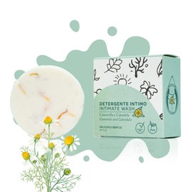 Tukiki Gentle Firm Intimate Cleanser - Marigold and Chamomile - Vegan and Plastic-Free, 65 g, Made in Italy