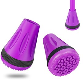 XSL Cane Tips, Purple 3/4 Inch Cane Tips Heavy Duty, 3/4'' Rubber Replacement Foot Pad, Walking Cane Tips and Crutch Tips(Pack of 2)