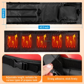 1 Pack Propane Tank Heater Blanket Gas LP Cylinder Tank Heater with Thermostat Controller Adjustment 41-122 °F and Timer Function, Propane Buckets Warmer Blanket Fit for 5-40LB Tanks (Black)