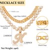 2pcs Cuban Link Silver Initial Necklace for Women - Hip