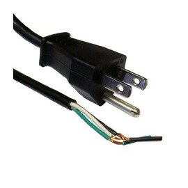 cable wholesale 6FT NEMA 5-15P to Standard ROJ Power Cord, Black, 18/3 18AWG 3 Conduc 10W1-10106