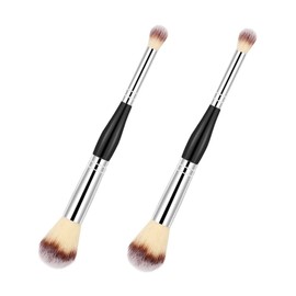 Baluue 8pcs Dual Ended Brushes for Women Makeup Tool for Loose Powder Blush Highlighter Soft Finely Processed Easy to Clean for Professional Home Use