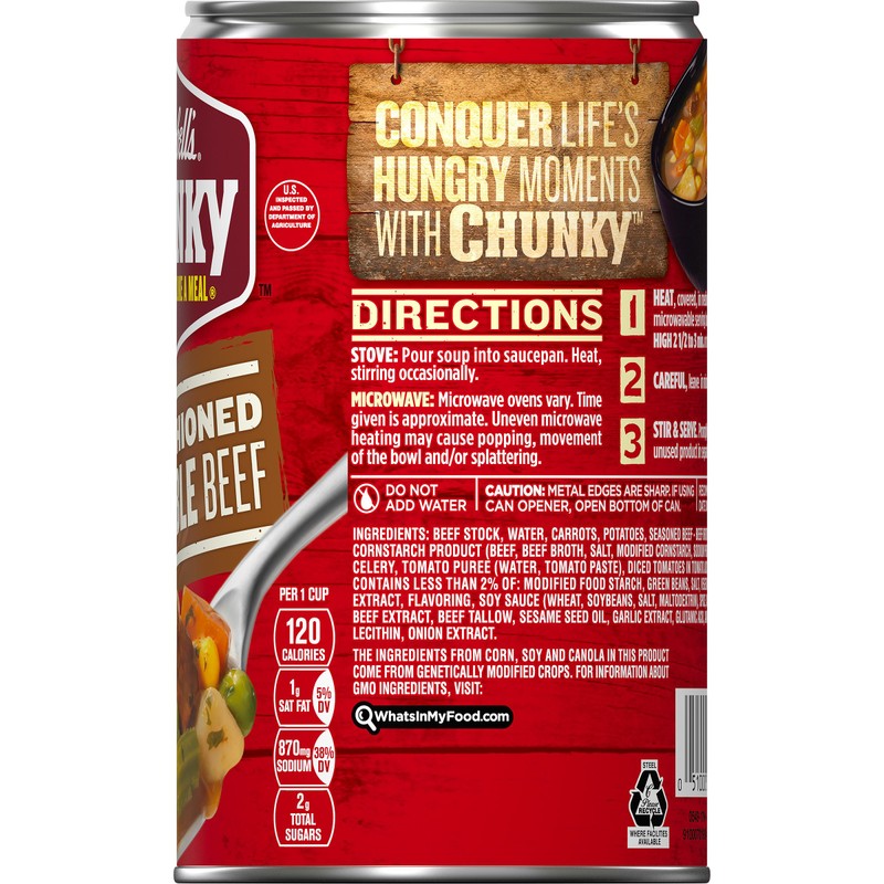 Campbell’s Chunky Soup, Old Fashioned Vegetable Beef Soup, 18.8 Ounce