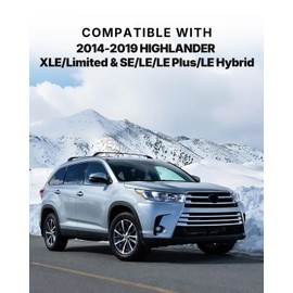 Richeer 220LBS Roof Rack Cross Bars for 2014-2019 Highlander XLE/Limited & SE/LE/LE Plus/LE Hybrid with Anti-Theft Locks for Cargo Racks Rooftop Luggage Canoe Kayak Bicycle roof Bag