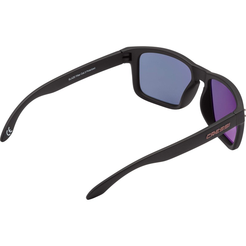 Cressi Unisex Blaze Sunglass - Matt Black/Mirrored Lens Orange, One