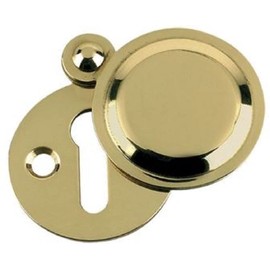 IRONZONE® Victorian Keyhole Covered Escutcheon, Protects The Door from Rusting and Damage, Essential Item to give a Polished Look to Your Door Polished Brass 32mm