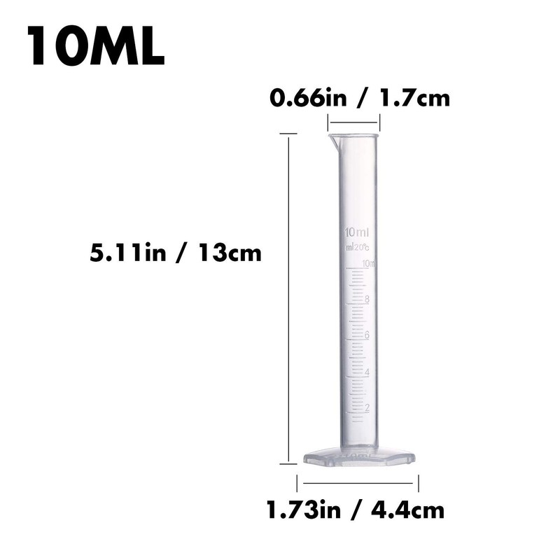 Yizerel Measuring Cylinder Set, 4 Sizes Graduated Polypropylene Lab Test