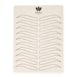 PMU Products Premium Microblading Practice Skin Double-Sided | Professional Realistic Hairstroke Tattoo Latex | Special Eyebrow Designs For Cosmetic Tattooing (Black - 5 Pack)