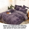 MorroMorn Fluffy Comforter Duvet Cover Set, 5 Pcs Bedding Sets