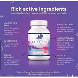 Luxcent Luminous Caps L-Glutathione 60 Capsules NEW & IMPROVED 1800mg‼️