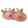 Christmas Plates Reindeer Pack of 10 Brown Plates with Attachable