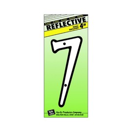 Hy-Ko 30607 4" White Plastic Reflective #7 House Number