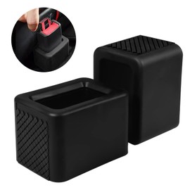 Sandhill Tools Car Seat Belt Buckle Holder, Flexible Silicone Buckle, Buckle Booster Raises Seat Belt for Easy Access, Black Color - 2 Pack