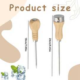 2 Pcs Bradawl Tool for Wood, Wood Tools Bradle Tool, Ice Picks with Safety Wooden Handle Kitchen Braddle Tools, Versatile for Home Sewing Tools Accessories DIY Projects Leather Crafting Woodworking