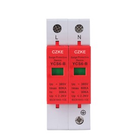 CYSUE YCS6-B AC SPD 385V 2P Surge Protective Device House Surge Protector Protective Low-Voltage Arrester Device(60-100kA 54mm)