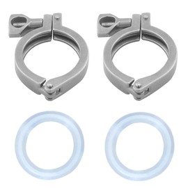 Fitvell Stainless Steel 304 Single Pin Heavy Duty Sanitary Tri Clamp with Wing Nut and Silicone Gasket for Ferrule TC 2" (Pack of 2)