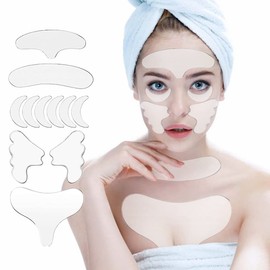 Neck wrinkle patches - chest & Neck wrinkle Treatment - silicone patches for wrinkle 4 pcs - Reusable Grade Anti-Ageing chest wrinkle Pad 4