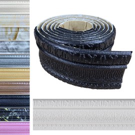 Yutianli Crown Molding Peel and Stick Wallpaper Border Flexible Wall Base Moulding Trim Self Adhesive Vinyl Baseboard Black Foam Wall molding 3D Mirror Border (1PCS-89, Black)