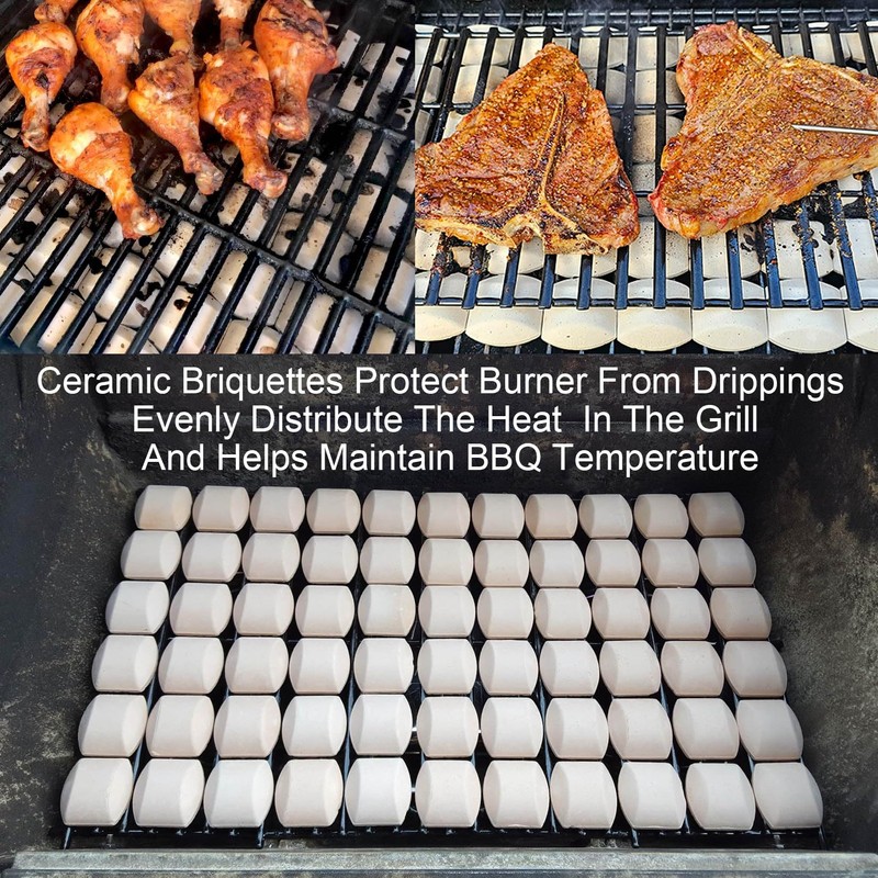 GasSaf Ceramic Briquettes Replacement for Select Turbo, Nexgrill Gas Grill