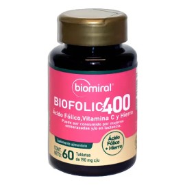 Biomiral Ácido Fólico, Vitamina C, Hierro Y Proteína 60 Cap.