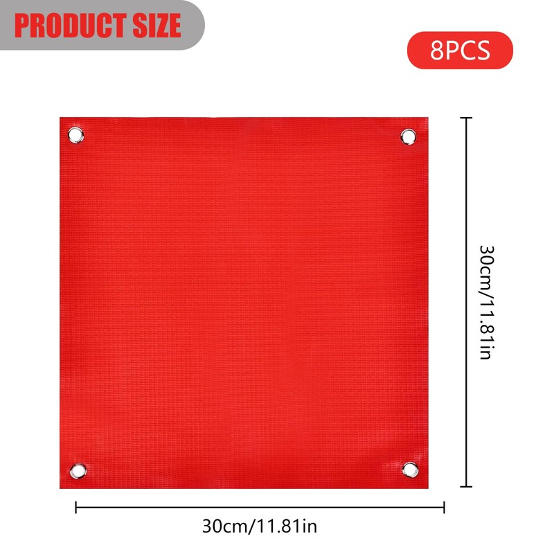 Pack of 8 Red Flags Warning Flags Weatherproof Warning Flag