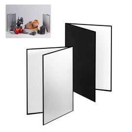 Meking Reflex Board Reflector 3-in-1 Lighting Tool for Product Photography, 11.8 x 7.9 inches (30 x 20 cm), A4 Size, Supports 3 Colors in 1 Sheet - Silver/White/Black, Light Absorption, Enhancing