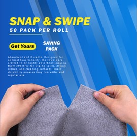 Kitchen Essentials: 50-Pack of 25x25cm Cloth Towels - Perfect for Cooking and Cleaning （Grey）