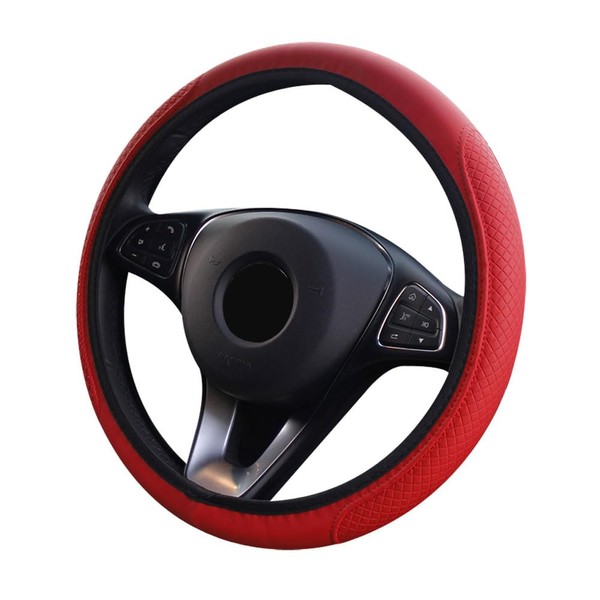 Zetatau Microfiber Leather Steering Wheel Covers Anti-Slip Universal Car Steering