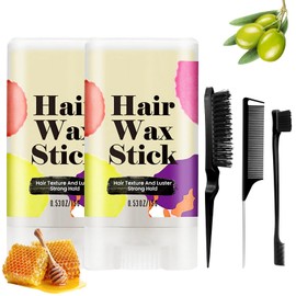 2 Pcs Hair Wax Stick Wax Stick For Hair Haarwachs Stick Wachs Stick Haare Hair Stick Geeignet Für Perücken Krauses Lockiges Haar Kinderhaar Frisuren Kaputtes Haar Koteletten-Styling 3 Kämme