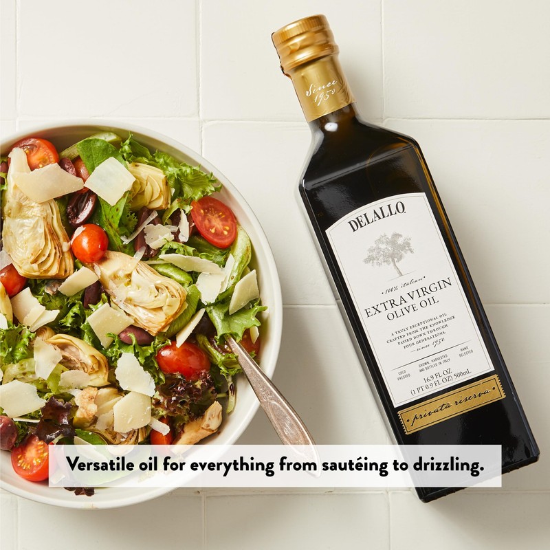 DeLallo Private Reserve Extra Virgin Olive Oil, 16.9 oz Bottle,