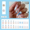 EYZOTSF Press on Almond Nails Medium Length Glossy Full Cover