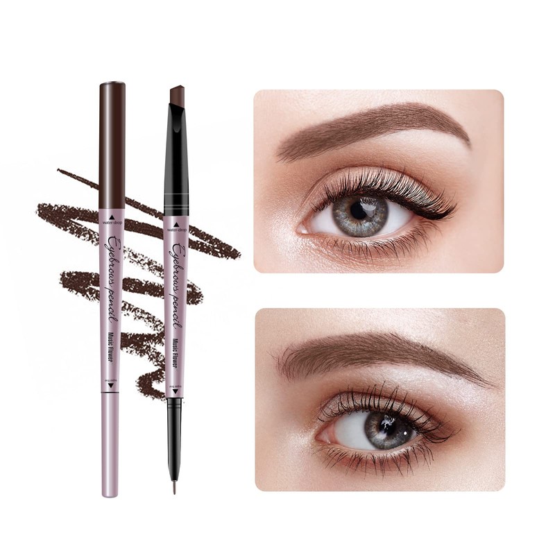Music Flower Eyebrow Pencil Double Ended, Waterproof Natural Brow Enhancing