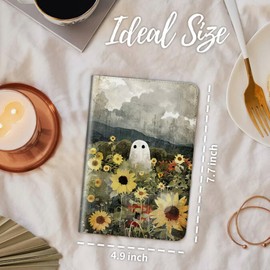 Server Book, PU Leather Server Books for Waitress, Waitress Book, Sturdy Waiter Book, Serving Waitress Accessories Fit Server Apron Waitress, Sunflower Ghost
