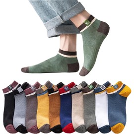 Xiyaoer Men's Ankle Socks, Colorful Socks, Casual Socks, Spring & Summer, Cotton, 9.4 - 10.6 inches (24 - 27 cm), Stylish, Sports, Men's Business, Crew Socks, Breathable, Sweat Absorbent, Quick