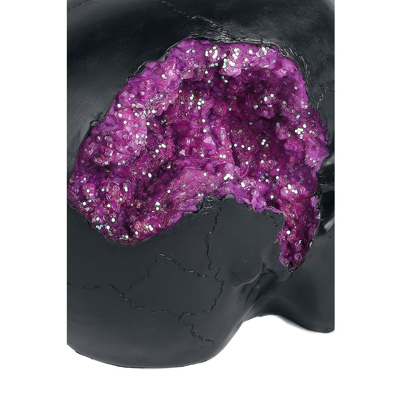 Nemesis Now Geode Skull Figurine 17cm, Resin, Black, Purple