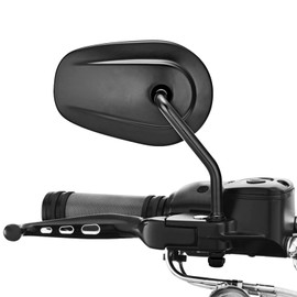 Mofun 8mm Black Mirrors Tapered Rear Mirror Compatible with Harley Softail Dyna Road King Street Glide Electra Road Glide Sportster 1982-2024