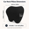 Memory Foam Car Neck Pillow with Adjustable Headrest Strap, Removable